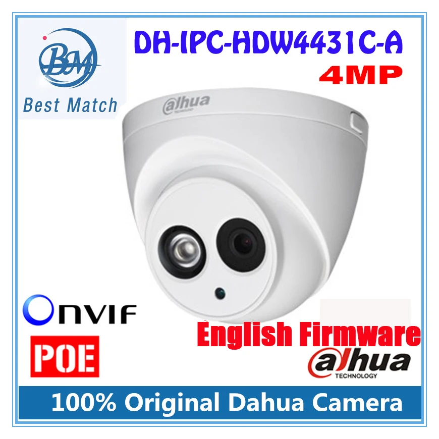 Dahua IP Camera DH-IPC-HDW4431C-A HD 1080P 4MP Security CCTV Camera Support POE IPC-HDW4431C-A Built-in Mic English Firmware