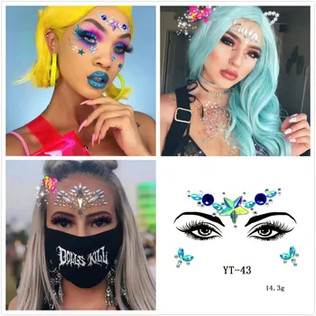 

Women DIy Face Jewels Rhinestones Beauty Glitter Tattoo Nightclub Party Performance Body Jewelry Makeup Tools