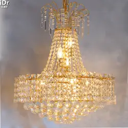 Желтый кристалл моды лампы минималистский ресторан атмосфера спальни лампа в салоне золото Люстры lmy-0172