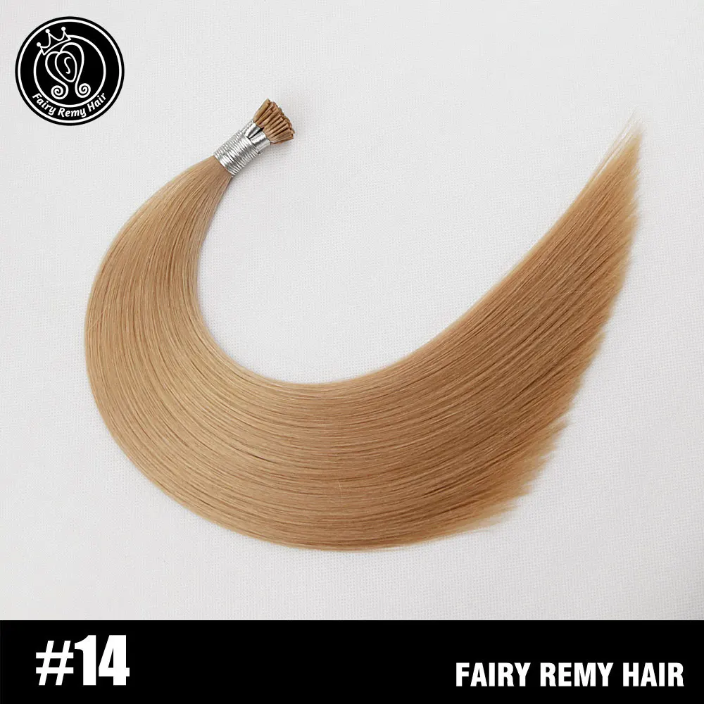 Сказочные волосы remy 0,8 г/локон 16 дюймов настоящие волосы Remy Fusion Keratin I Tip человеческие волосы для наращивания шелковистые прямые профессиональные салонные волосы - Цвет: #14