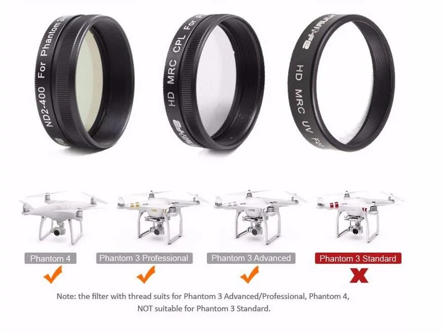 DJI Phantom 4 Filter Phantom 3 Filter Waterproof Coating ND Light Can Be Reduced And Ajusted CPL Polarizing Filter UV Threaded
