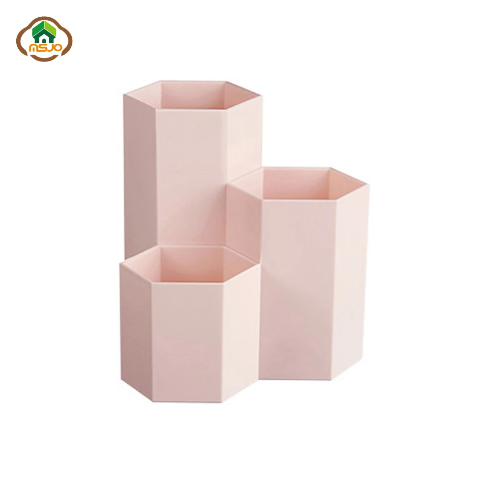 

Msjo Makeup Organizer Plastic Makeup Box 3 Lattices Jewelry Cosmetics Brush Storage Box For Office Desk Stationery Organizers