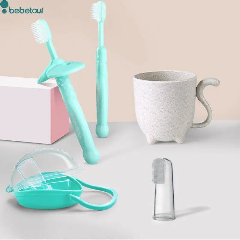 

Bebetour Training Toothbrush Teether for Toddlers Kids Tooth Brush Set Mouth Cup