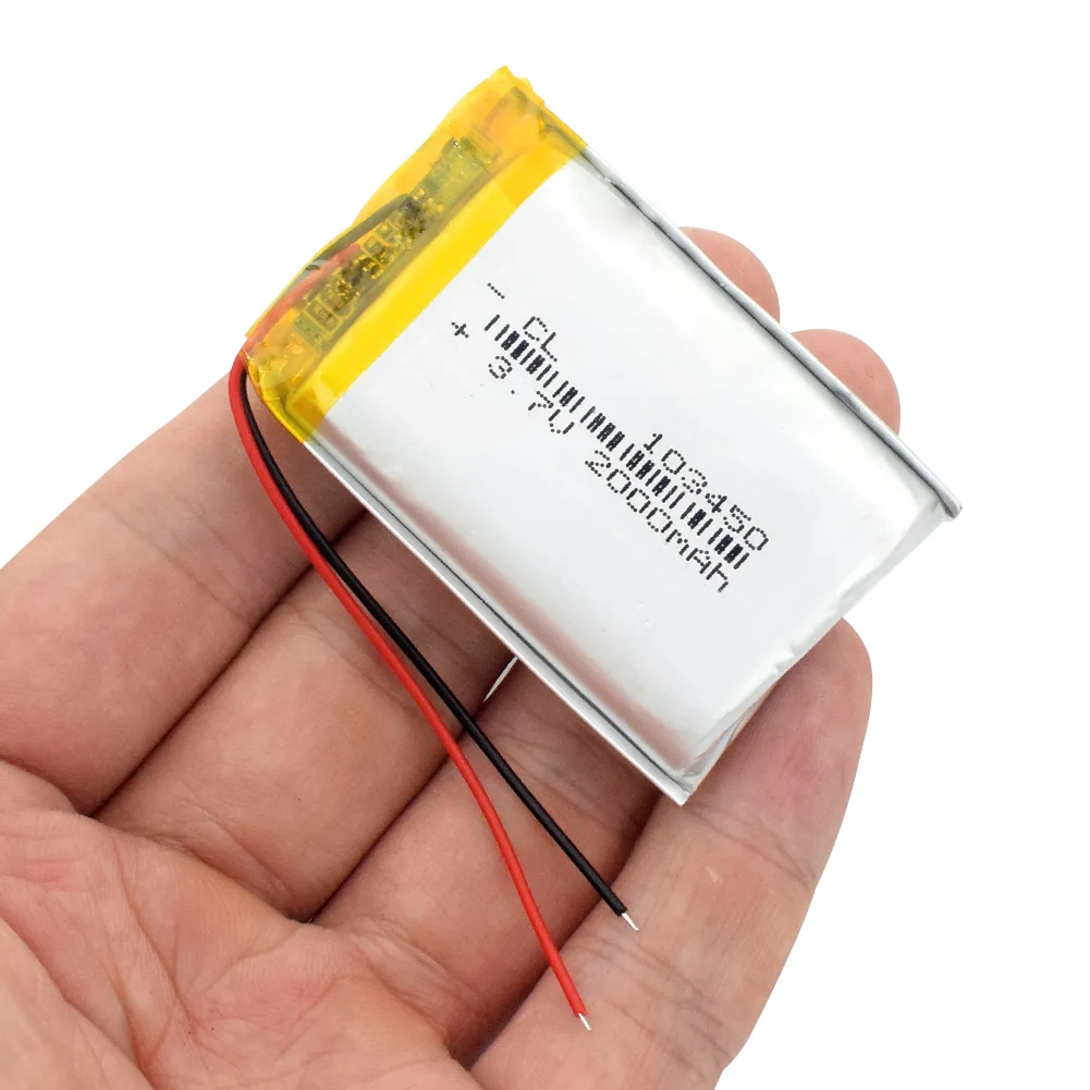 

1/2/4Pcs 103450 3.7V 2000MAH lipo polymer lithium rechargeable battery for MP3 GPS navigator DVD recorder headset e-book camera