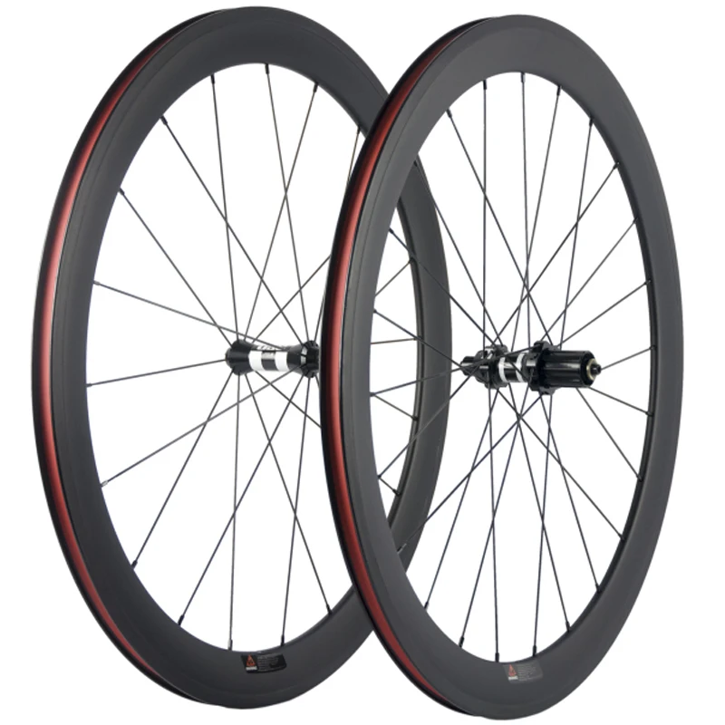 A Pair 50mm Clincher Road Bicycle Wheelset Basalt Brake Surface Carbon Wheelset UD Matte With