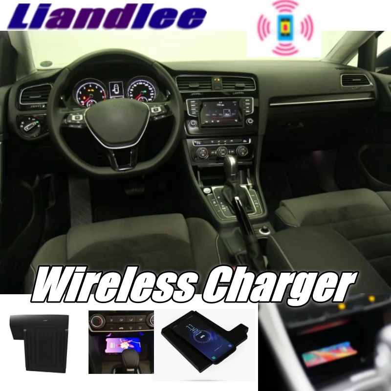 Liandlee Wireless Car Phone Charger Armrest Storage Compartment Fast qi Charging For Volkswagen VW Golf 7 GTi 5G 2012