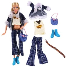 Our Generation Doll Girl Fashion Coat Pant T-shirt Belt Shoes Clothes Set For Barbie Doll Design Outfit Best Gift Accessories nk one set original princess doll dress noble party gown for barbie doll fashion design outfit best gift for girl doll