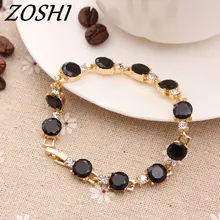 ZOSHI Fashion Black White Cubic Zirconia Bracelets & Bangles Luxury Romantic Wedding Jewelry Gift Charms Bracelets For Women