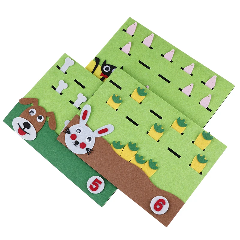

Early Teaching Kids by Hands Study Math The Numbers Add and Subtract Felt Craft Math Toys Card Felt Cartoon For Children