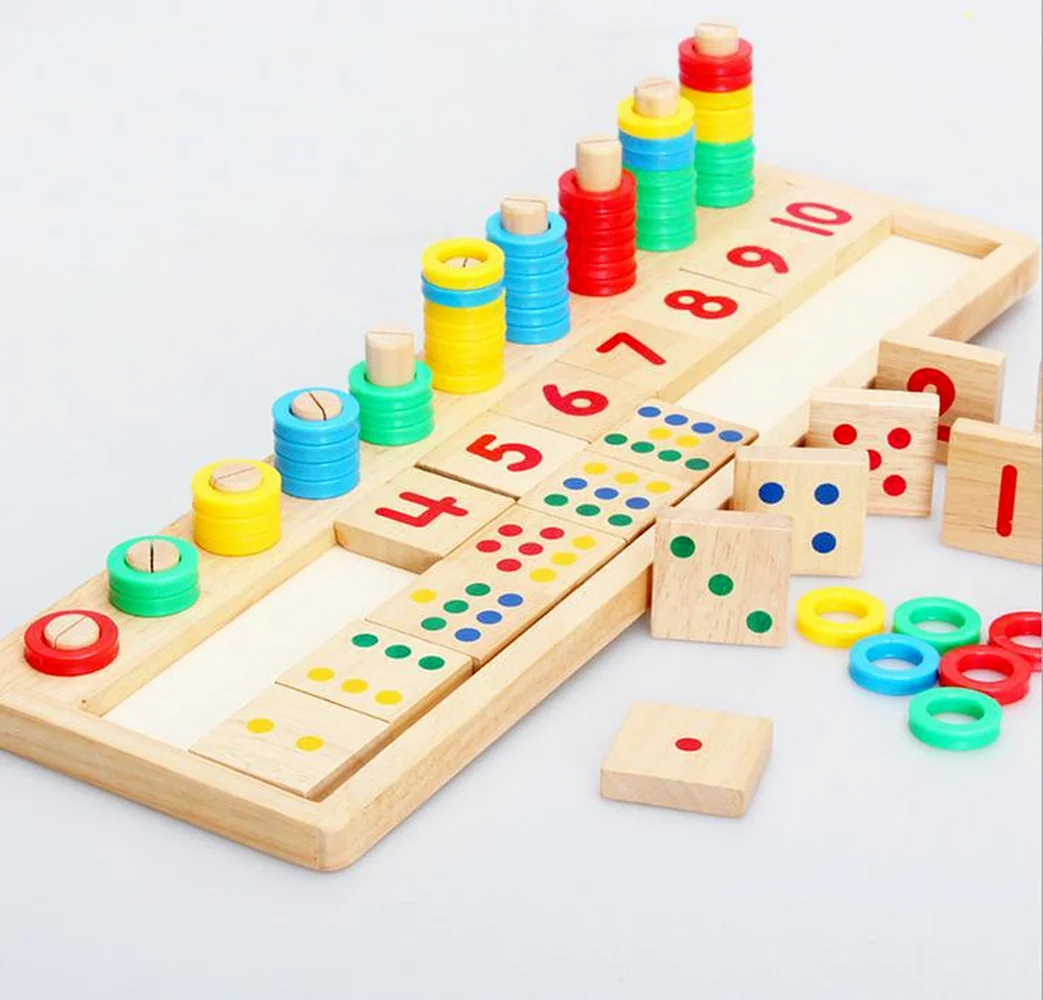 

Children Wooden Montessori Materials Learning To Count Numbers Matching Digital Shape Match Early Education Teaching Math Toys