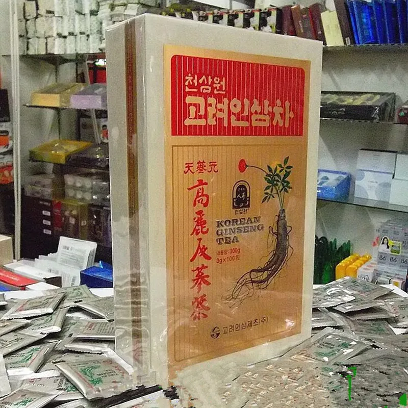 

ginseng tea 1 boxes of 300 grams.3g*100 bag Korean Ginseng Tea medicine Lowering blood pressure, insomnia, acne, Free shipping