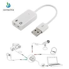 Centechia, новинка, USB 2,0, звуковая карта, виртуальная, 7,1 каналов, аудио, 3D адаптер с кабельной линией для ноутбука, ноутбука, динамика, коробка