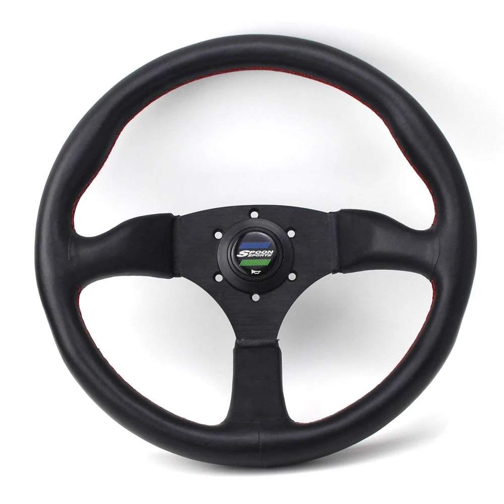 

Universal spoon 350mm Leather Car Racing Performance Tuning Sports Steering Wheel