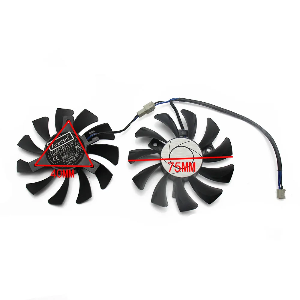 HA8010H12F-Z 75MM 2Pin GTX1050 2GT OC GPU Cooler DUAL Fan For MSI Geforce GTX 1050Ti GTX 1050 Ti 4GT-OC Graphic Card Cooling Fan