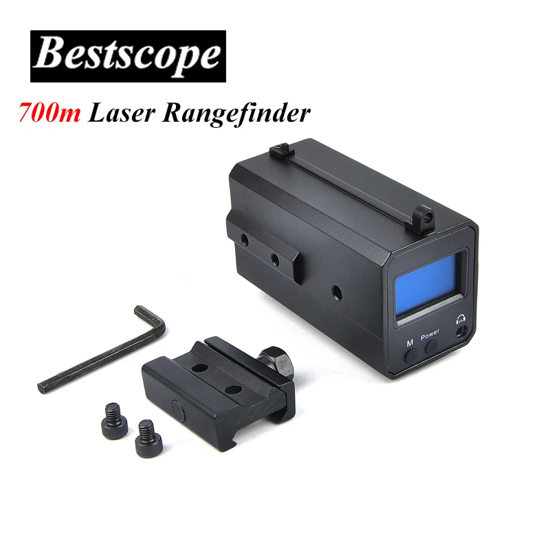 

700m Mini Laser Rangefinder Speed Measure Riflescope Laser Sight Rifle Scope Mate Laser Scope Distance Meter For Hunting Scopes