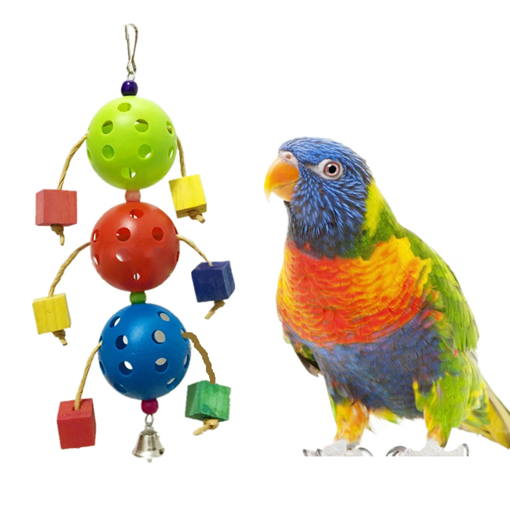 Bird Toys Parrot Swing Cage Ball Hanging Cockatiel Parakeet Pet Bird