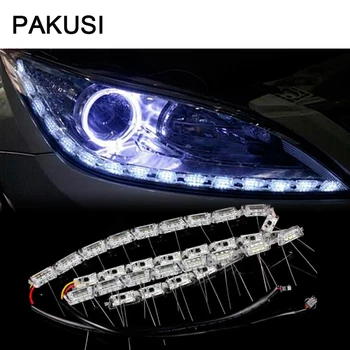 

PAKUSI Car LED Strip Lamp DRL lights 12V White+Yellow turn signal for Volvo XC60 Honda Jazz Suzuki Swift SX4 Nissan Qashqai Juke