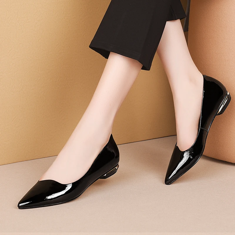 

Ladies Shoes Genuine Leather Women Flats Casual Shoes Woman Slip On Ballet Flats Plus Size 34-43 Work shoes Footwear Shoes