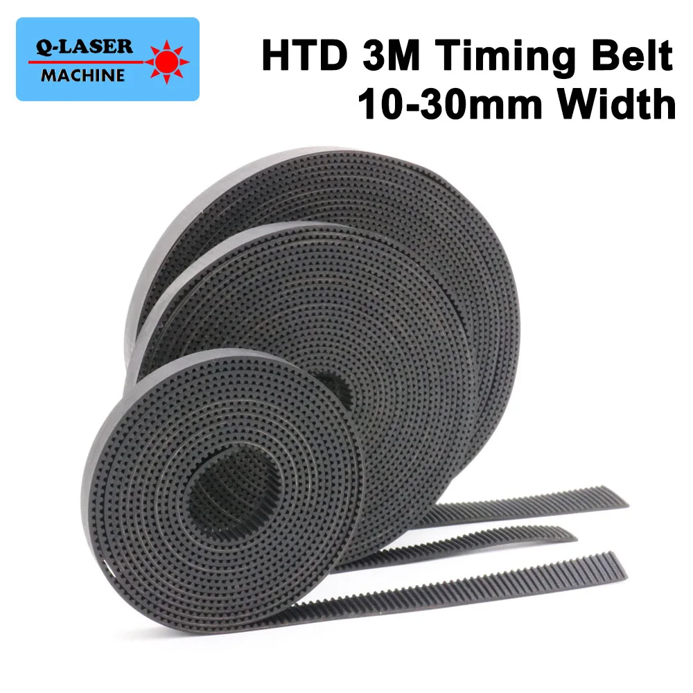 

Timing Belt HTD-3M Rubber Open Belt Width 3M Polyurethane for CO2 Laser Engraving Cutting Machine