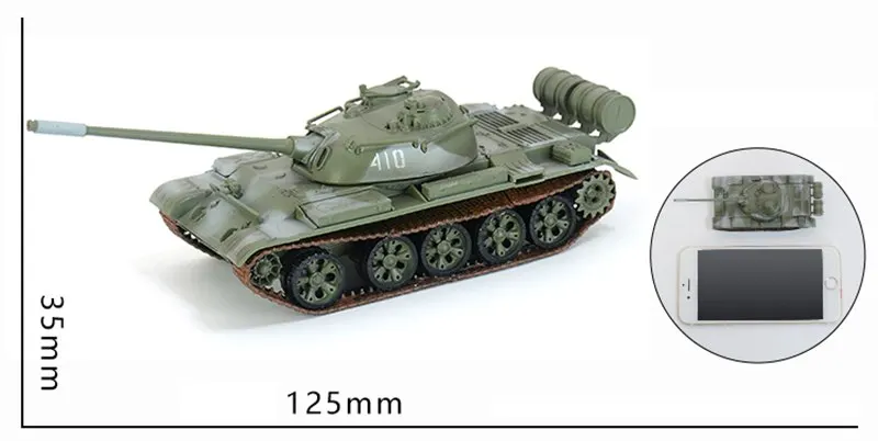 Предварительно построенный 1/72 масштаб советской T-54 боевой танк Второй мировой войны хобби Коллекционная готовая пластиковая модель