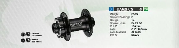 DA62 Front Hub Spec