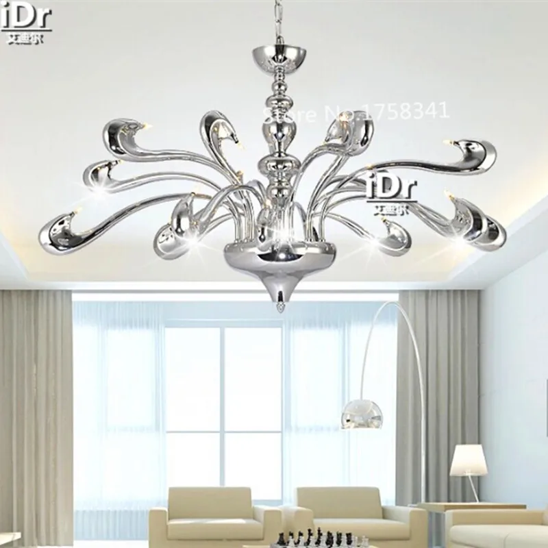18 Heads European fashion LED chandelier modern minimalist living room lights bedroom villaHotel Restaurant Crystal Lighting