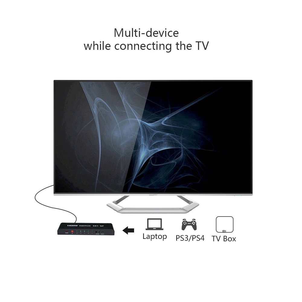 HDMI коммутатор 5 в 1 выход 3 4 с ИК пультом дистанционного управления пост. Тока