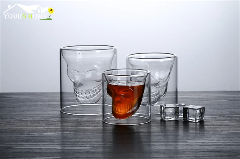

6pcs 25ml Skull Head Vodka Shot Glass Drinking Ware for Home Office Bar Set