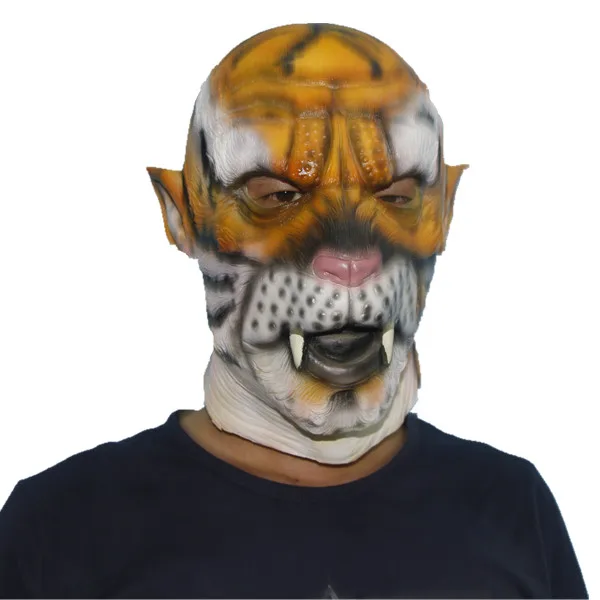 x merry high quality creepy costume party full head animal style tiger latex mask prop - Tiger For Halloween x merry high quality creepy costume party full head animal style tiger latex mask prop - Tiger For Halloween