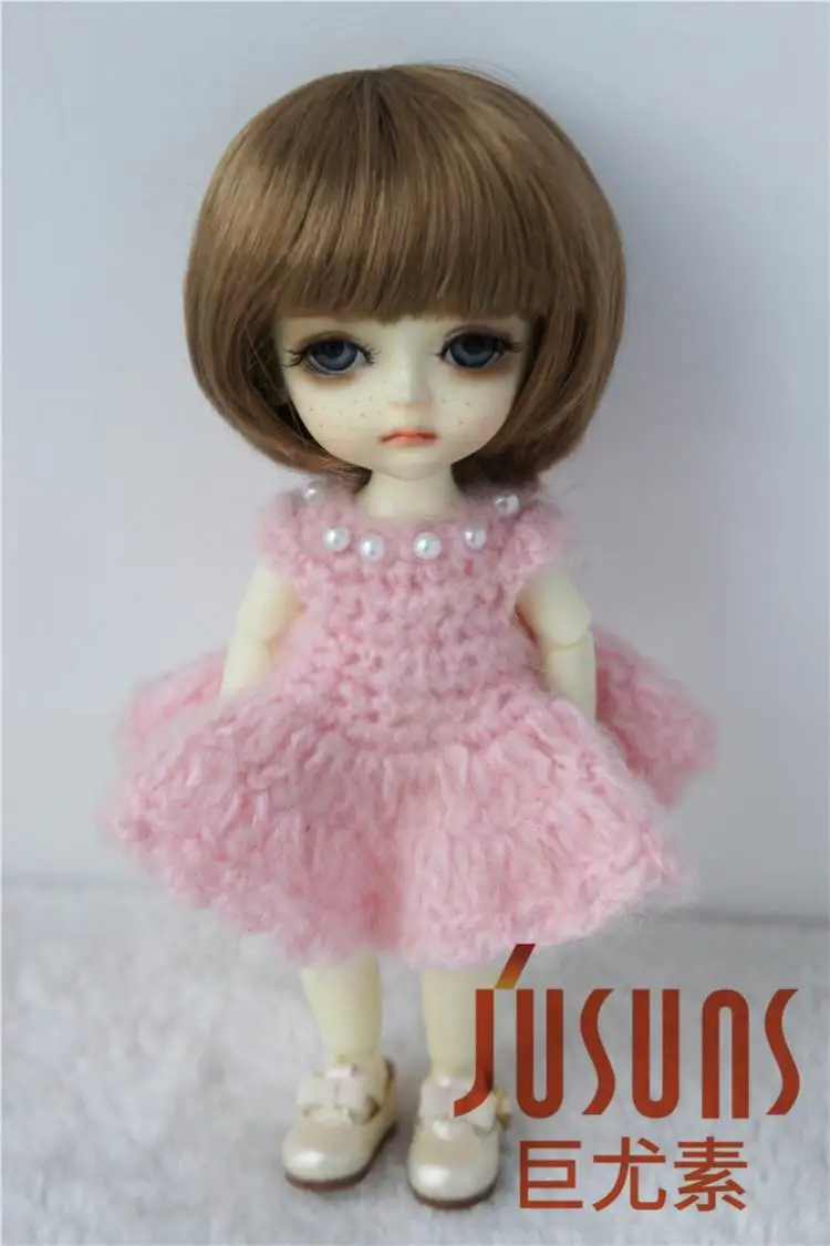 JD019 1/12 1/8 Популярные Короткие парики для мальчиков BJD куклы Размер 4-5 дюймов 5-6 дюймов Высокое качество синтетические мохеровые волосы - Цвет: 5-6inch Brown SM916