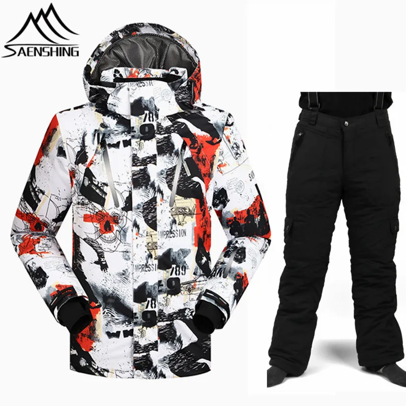 SAENSHING Camouflage Ski Suit Men Waterproof Ski Jacket Snowboard Pant