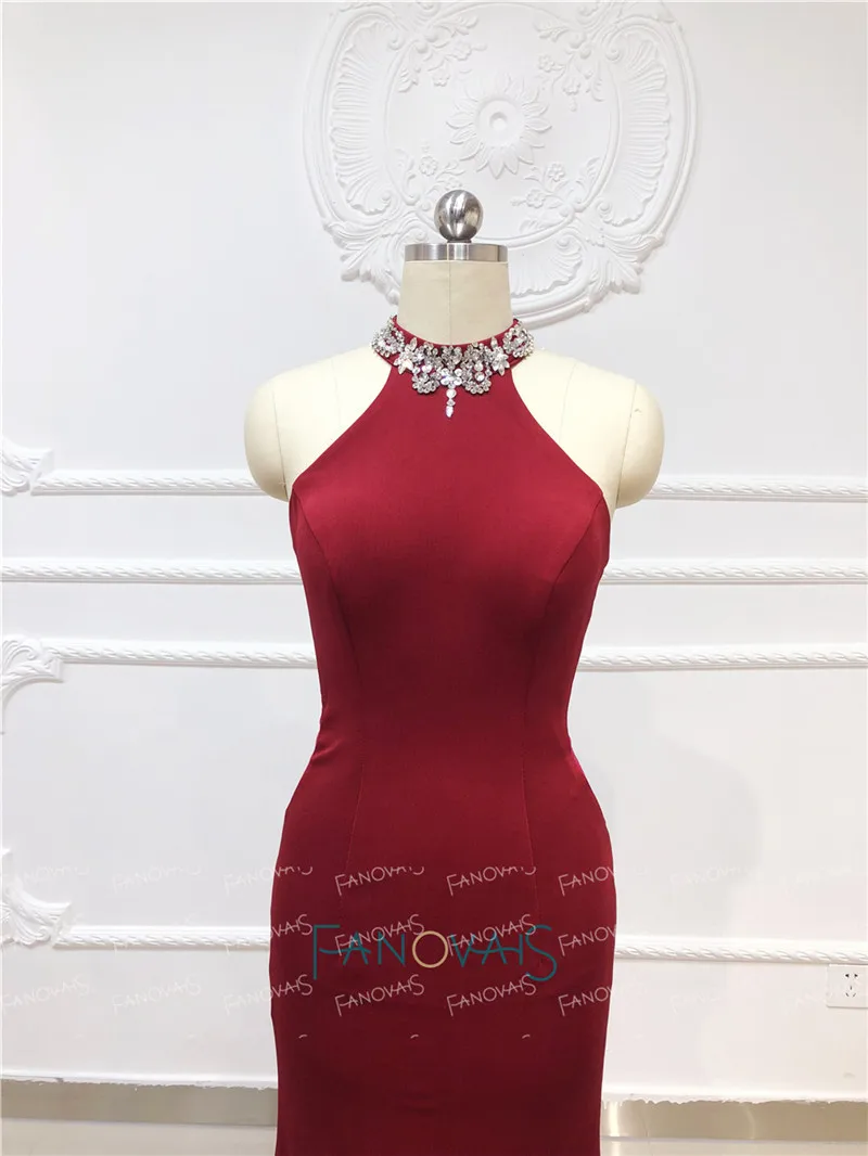 Сексуальная Русалка Вечерние платья Длинные платье с бисером красное платье для выпускного вечера 2018 открытой спиной Вечеринка платье