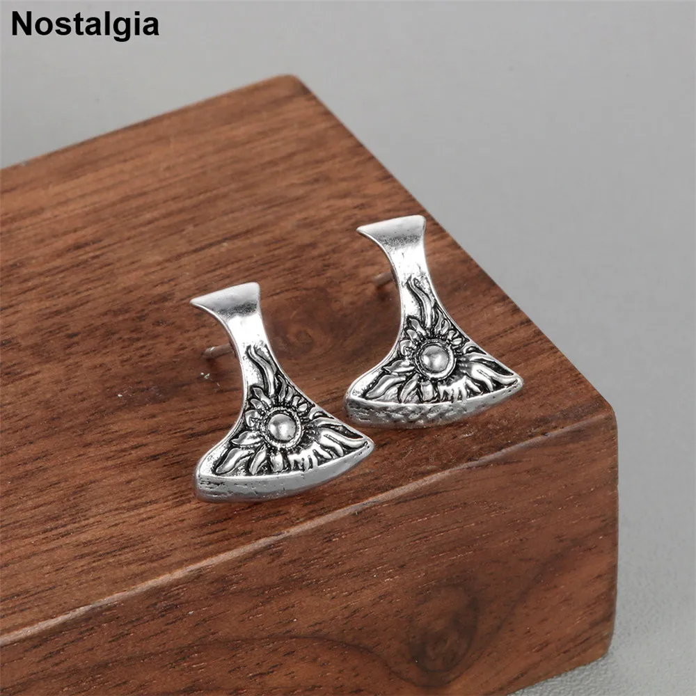 Nostalgia Slavic Perun Axe Wicca Pagan Amulet Talisman Viking Axes Earrings Mens Punk Brinco