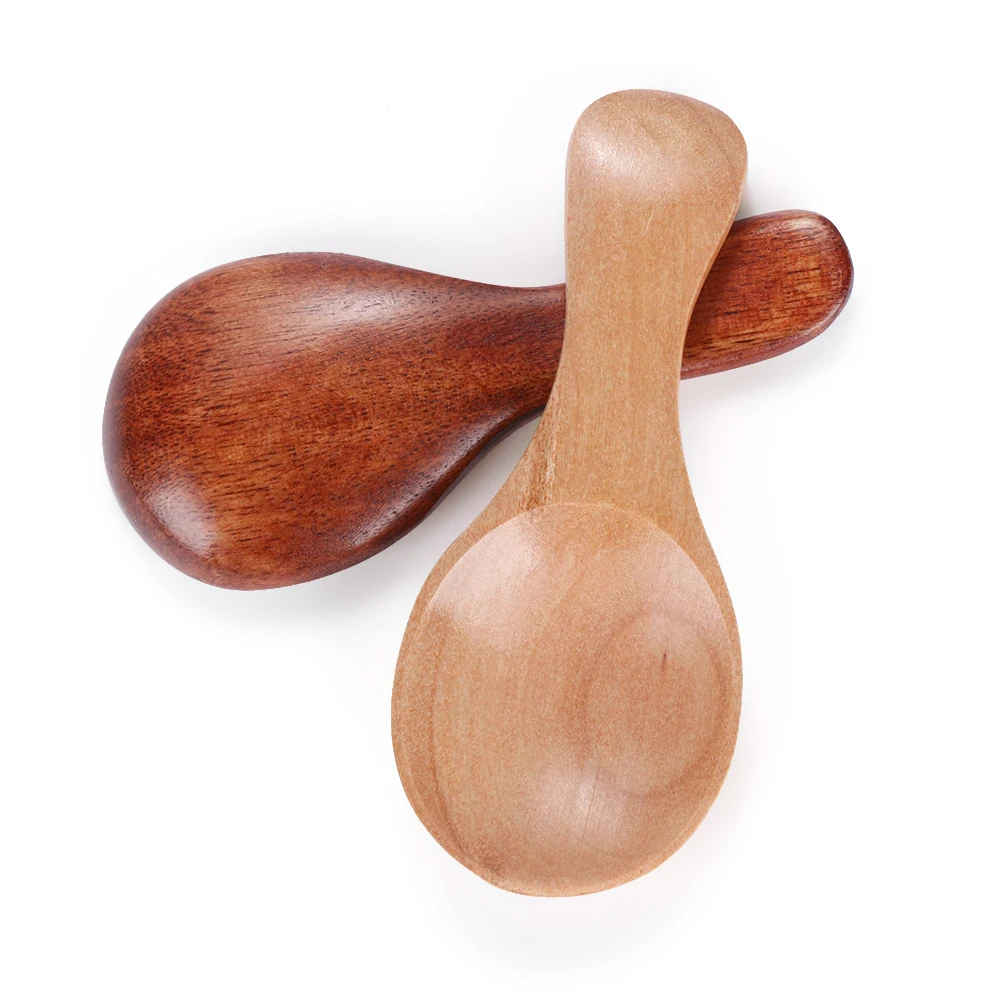 5pcs Mini Little Wooden Spoon Scoop Honey Coffee Condiment Salt Sugar Spoons Use