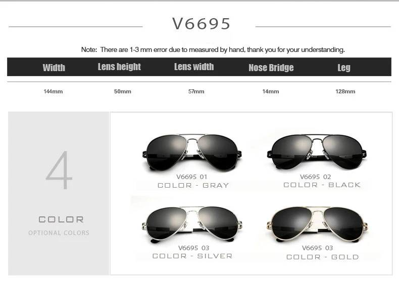 Мужские солнцезащитные очки VEITHDIA, брендовые очки из алюминиево-магниевого сплава с поляризационными стеклами, модель 6695