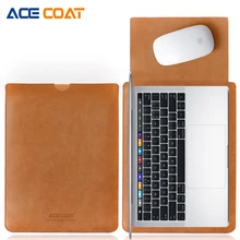 ACECOAT Microfiber PU leather Sleeve Protector bags For Apple Macbook Air Pro Retina13 12 15 laptop Cover For Mac book 13.3 inch