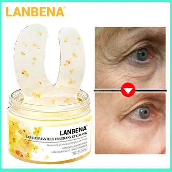

LANBENA Gold Osmanthus Fragrans Eye Mask Moisturizing Anti Wrinkle Eye Patches Serum Remove Eye Bag Brighten 50PCS Eye Care