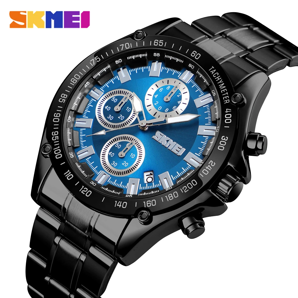 

SKMEI Quartz Watch Men Stainless Steel Strap Waterproof Watches Date Clock Man Fashion Casual Sport Watch relogio masculino 1393