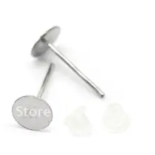 Серебряный тон серьги пост W/пробки 12x6 мм, свинец, без никеля, серьги pad, серьги шпильки