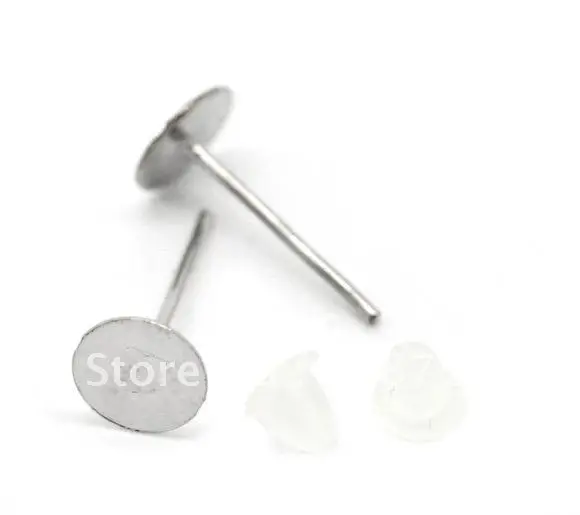 Free Shipping Silver Tone Earring Post W Stoppers 12x6mm Lead Silver Tone Earring Post W Stoppers 12x6mm Lead Nickel Free Earrings Pad Stud In Jewelry Findings Components From Accessories On