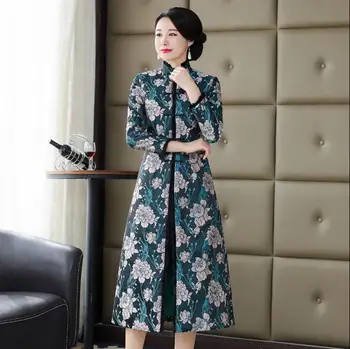 

Winter Cheongsam Qipao fashion Women's coat Chinese dress Windbreaker