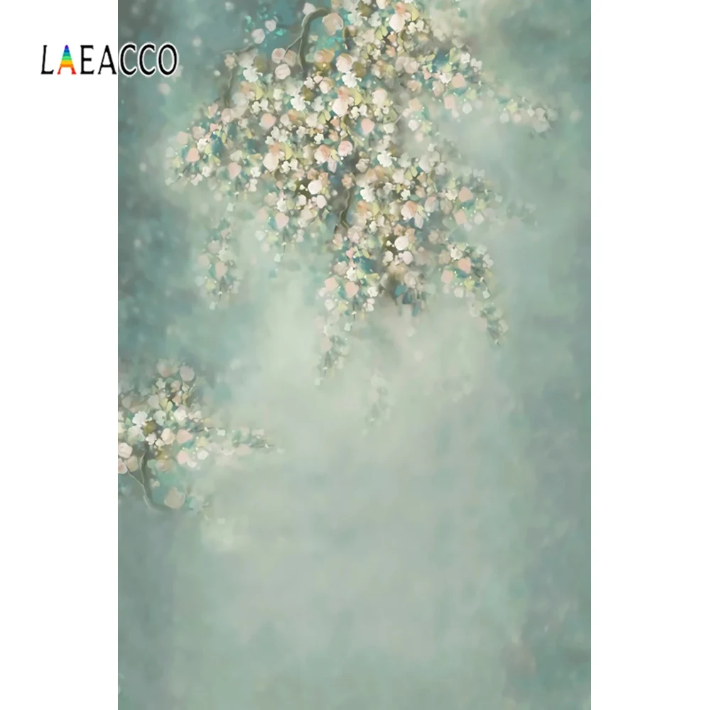 Laeacco/фон для портретной фотосъемки новорожденных с цветами из страны чудес и туманными цветами в стиле боке; фоны для фотосессия Фотостудия