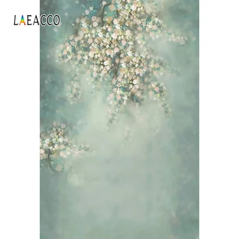 Laeacco Baby Newborn Flower Wonderland Floret Hazy Bokeh Portrait Photo Backdrop Photographic Backgrounds Photocall Photo Studio allenjoy photography backdrop spring grass white flower bokeh green background photocall photographic photo studio