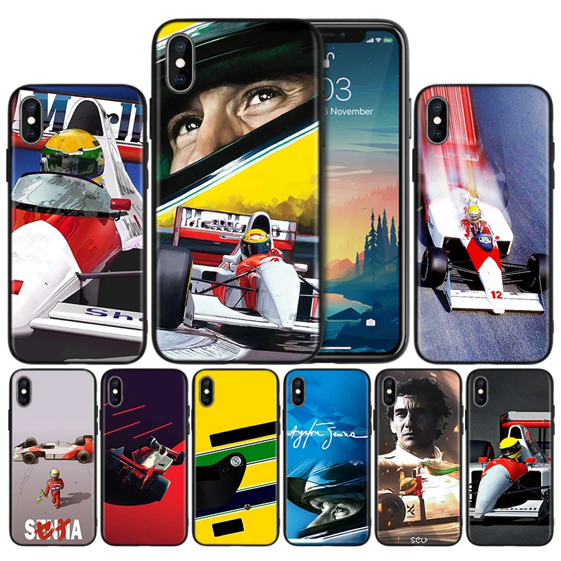 

Ayrton Senna Soft TPU Black Silicone Case Cover for iPhone 7 8 XS Max XR X 6 6S 5 5C 5S SE Plus