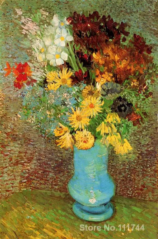 

art Oil paintings Vase with Daisies and Anemones Vincent Van Gogh reproduction Handmade High quality