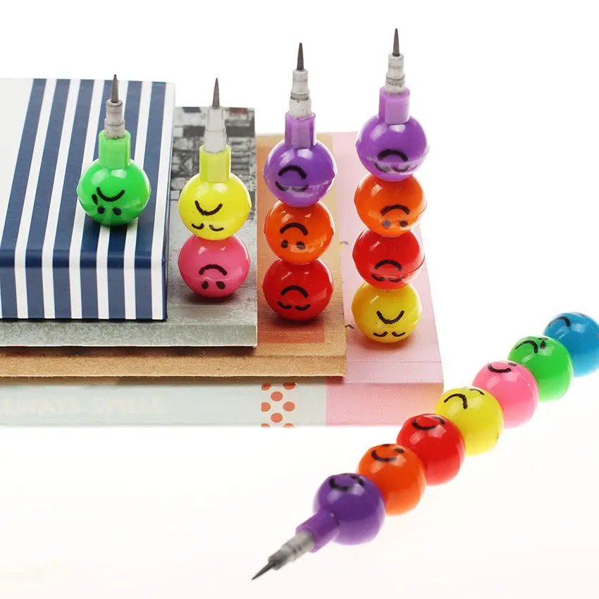 Lot 10pcs Cute Kawaii 7 Colors Sugar Coated Haws Lead Pencil For Kids
