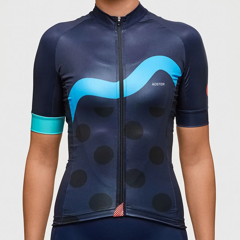 

2017 Summer Women's Cycling Jersey Quick-Dry Short Sleeve Cycling Clothing Cycle Wear With Full Length Zipper Free Shipping