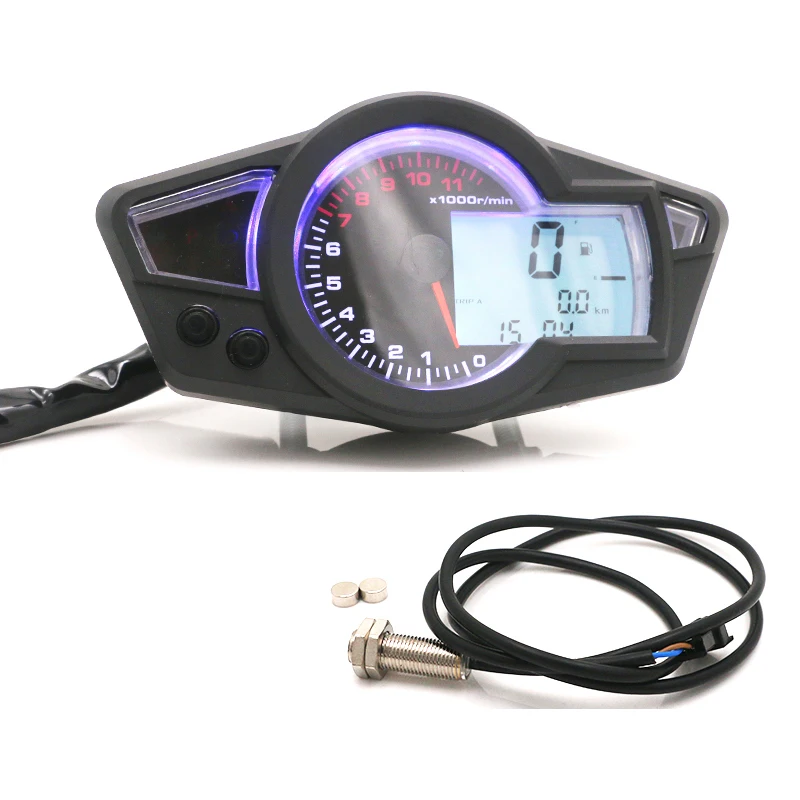 Universal DC 12V Motorcycle Speedometer Odometer Tachometer with Sensor