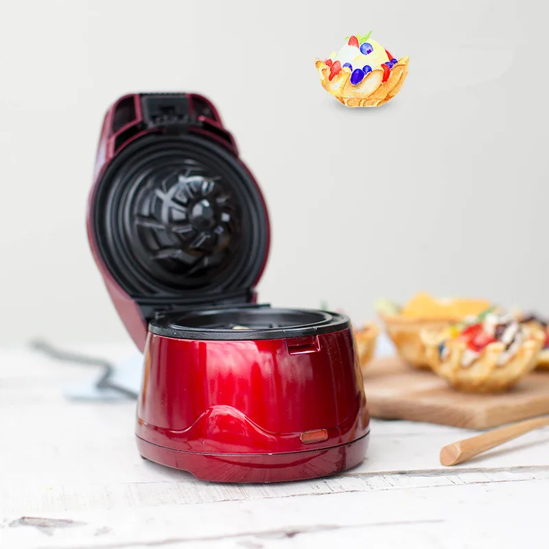 

220V Non-stick Electric Ice Cream Waffle Bowl Maker Iron Mold Plate Baker For Homemade DIY Ice Cream Machine Commercial Business