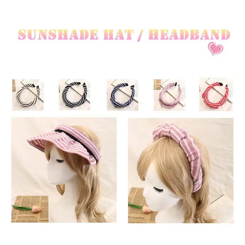 

YOHOLOO 2019 New 2 In 1 Sunshade Hat Summer Women/ / Headband Multi-functional Korean Fresh Beach Hat For Travel Vocation